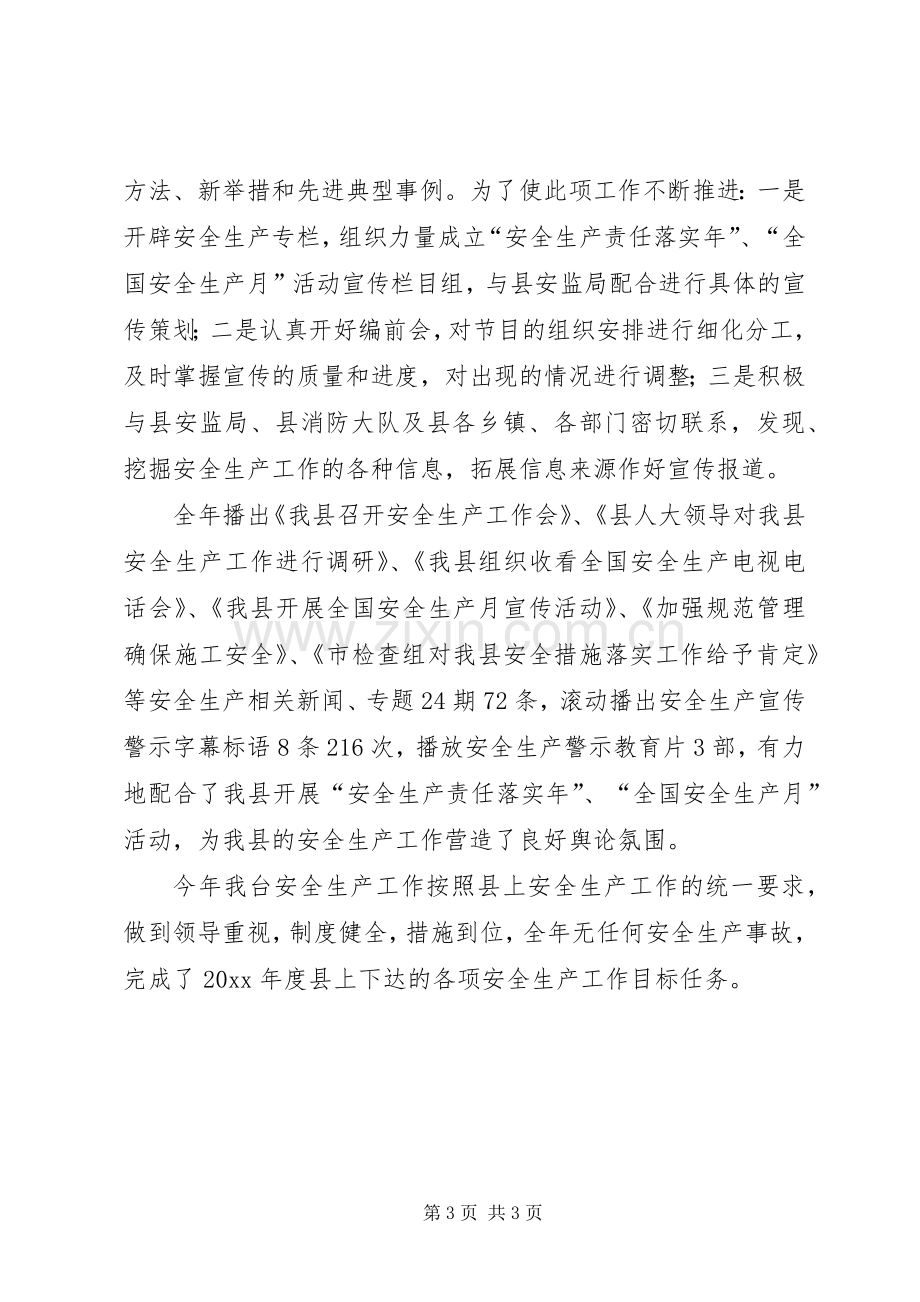 县广播电视台安全生产工作总结 .docx_第3页