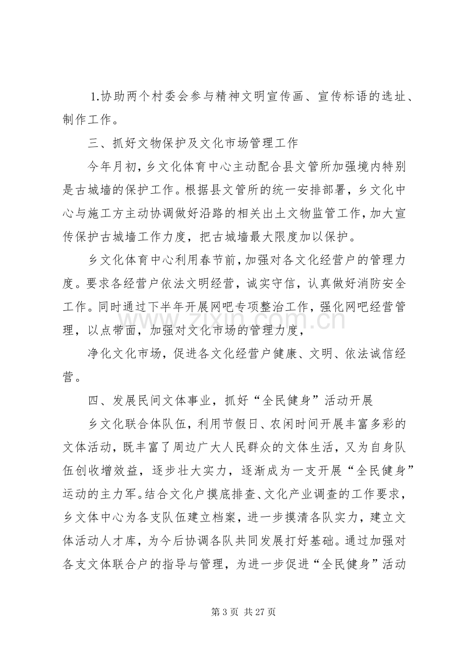 乡文化体育工作总结 .docx_第3页