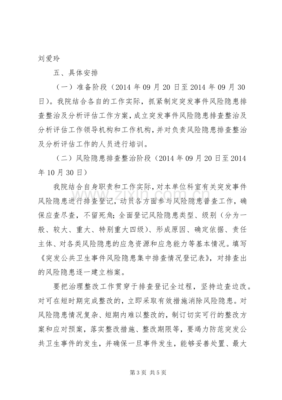 XX卫生院突发公共事件风险隐患排查和整改工作总结 .docx_第3页