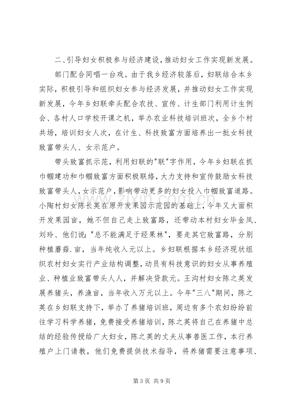 乡党委妇联工作总结 .docx_第3页