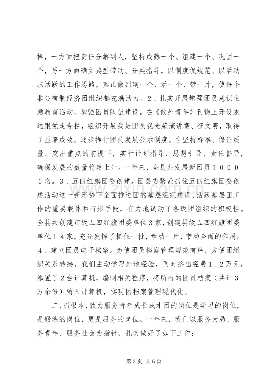 共青团XX县区县委年工作总结 .docx_第3页