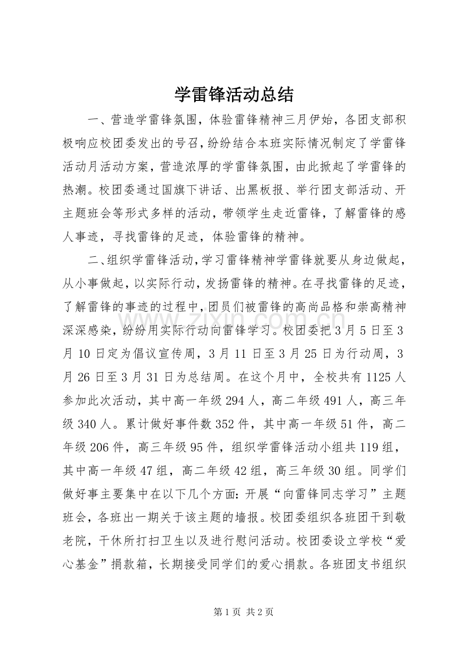 学雷锋活动总结 (28).docx_第1页