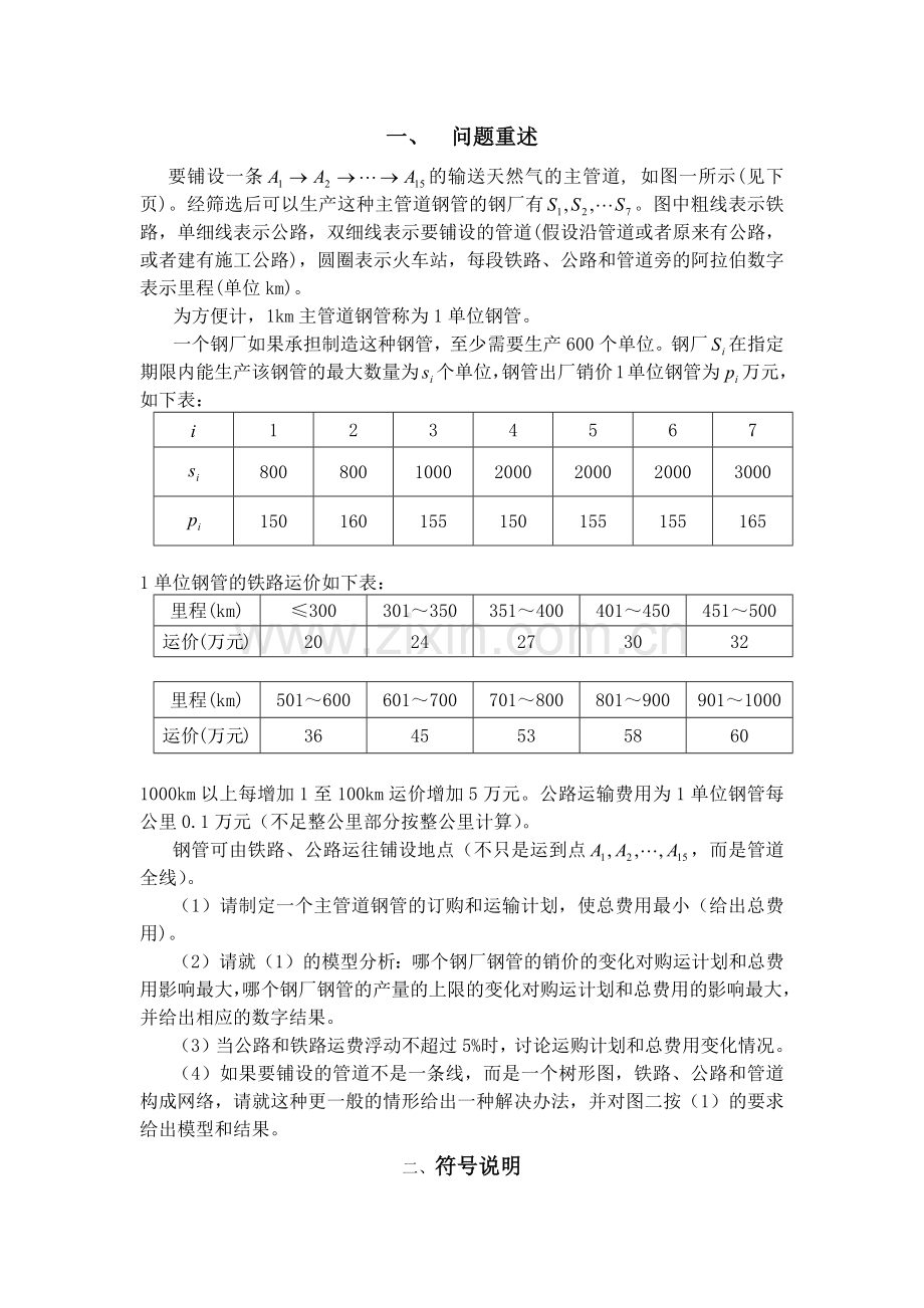 基于非线性规划的钢管订购与运输优化模型.docx_第2页