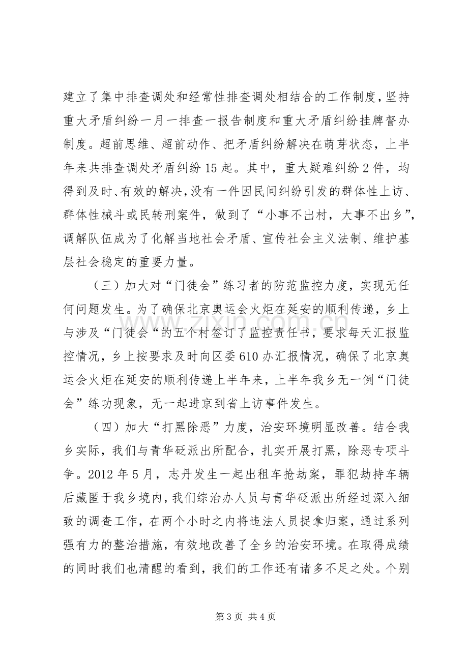 乡综治工作半年总结 .docx_第3页