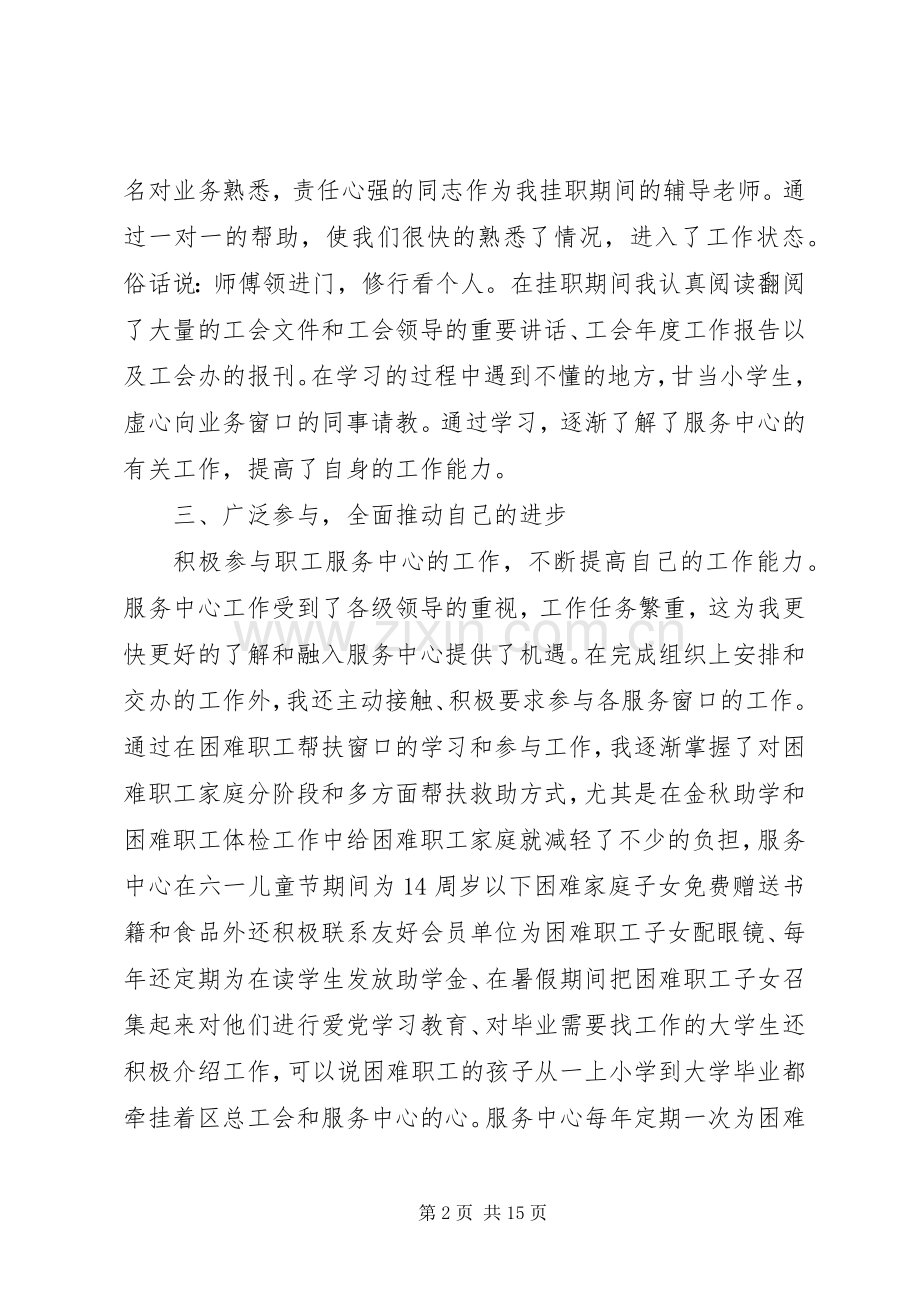 20XX年下乡挂职个人工作总结五篇.docx_第2页