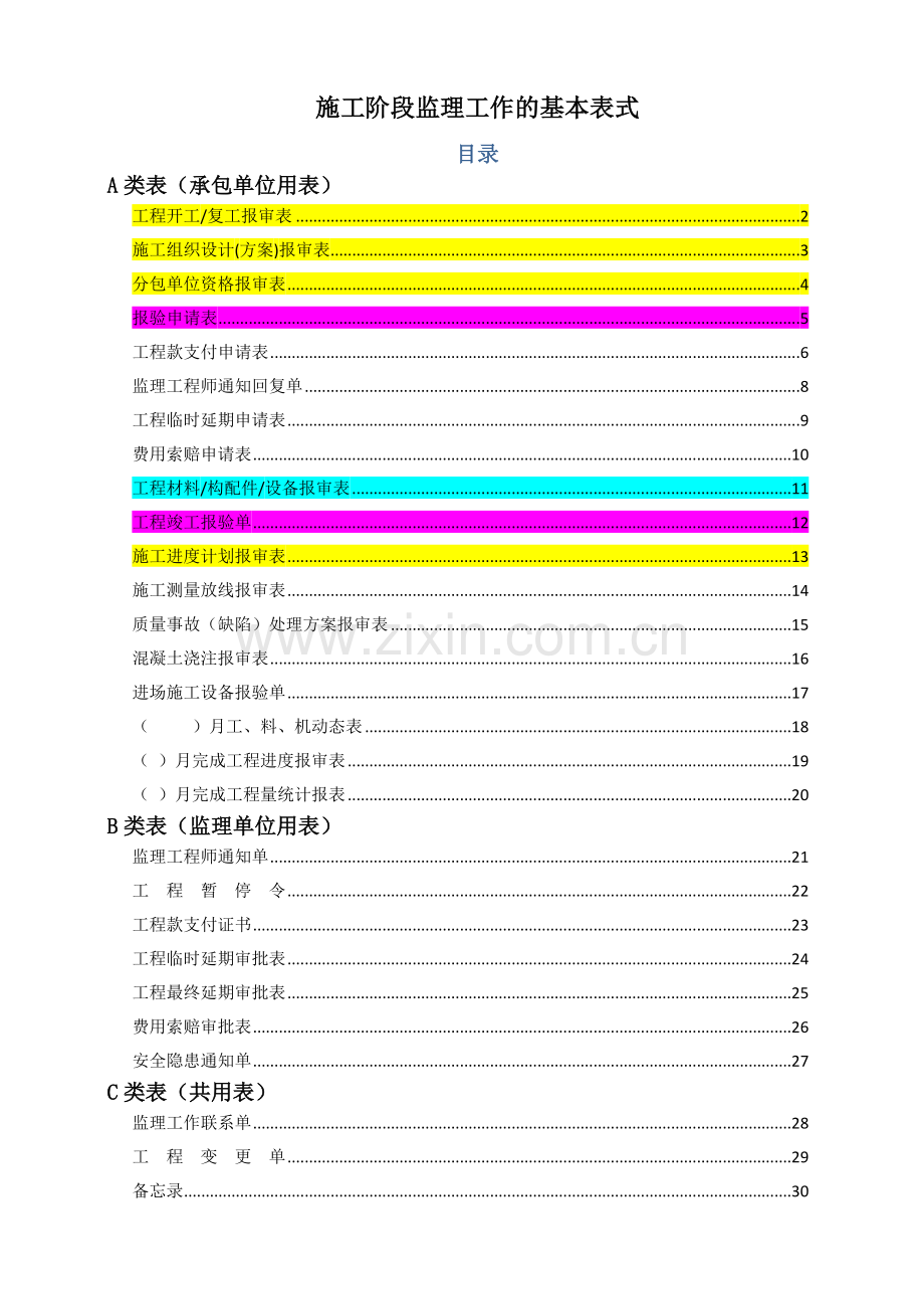 工程报验表格样板(全版).docx_第1页