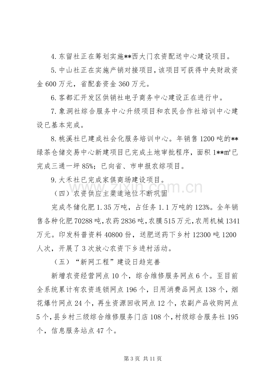 县供销社工作总结 .docx_第3页