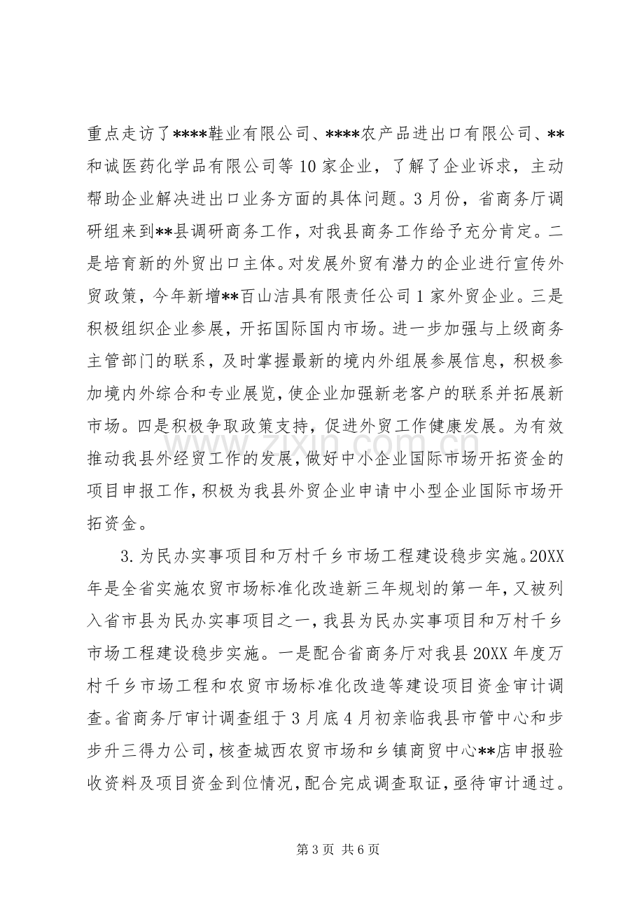 县商务局202X年上半年工作总结和下半年工作思路.docx_第3页