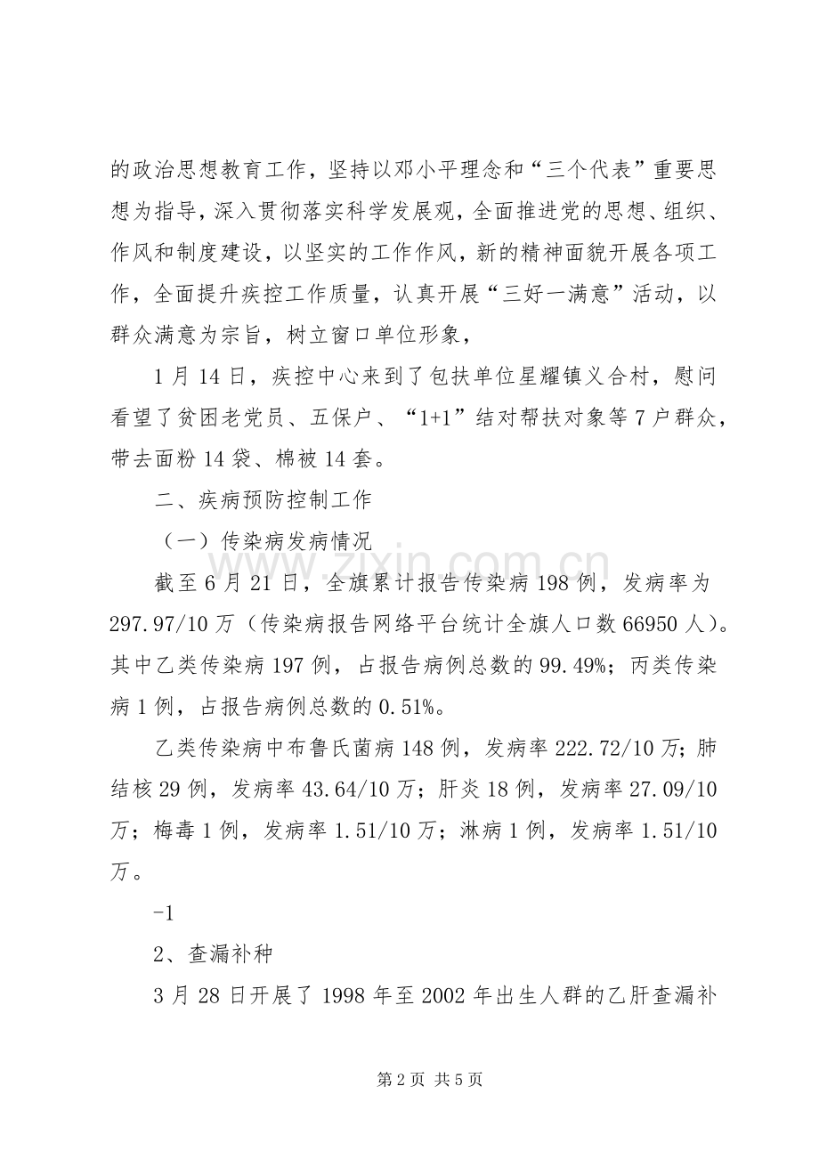 XX疾控上半年工作总结 .docx_第2页