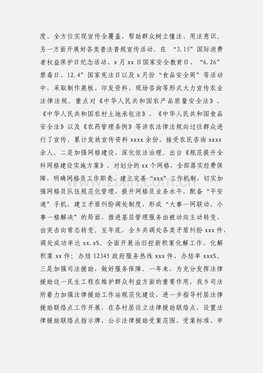 乡扎实推进法治政府建设工作情况报告范文.docx_第3页