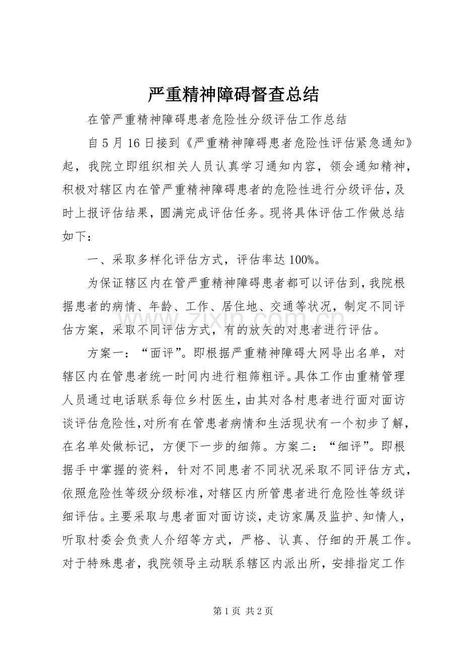 严重精神障碍督查总结 .docx_第1页