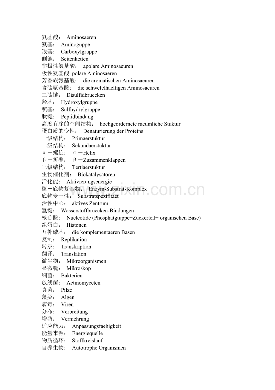 德语生物化学词汇(补充版).docx_第1页