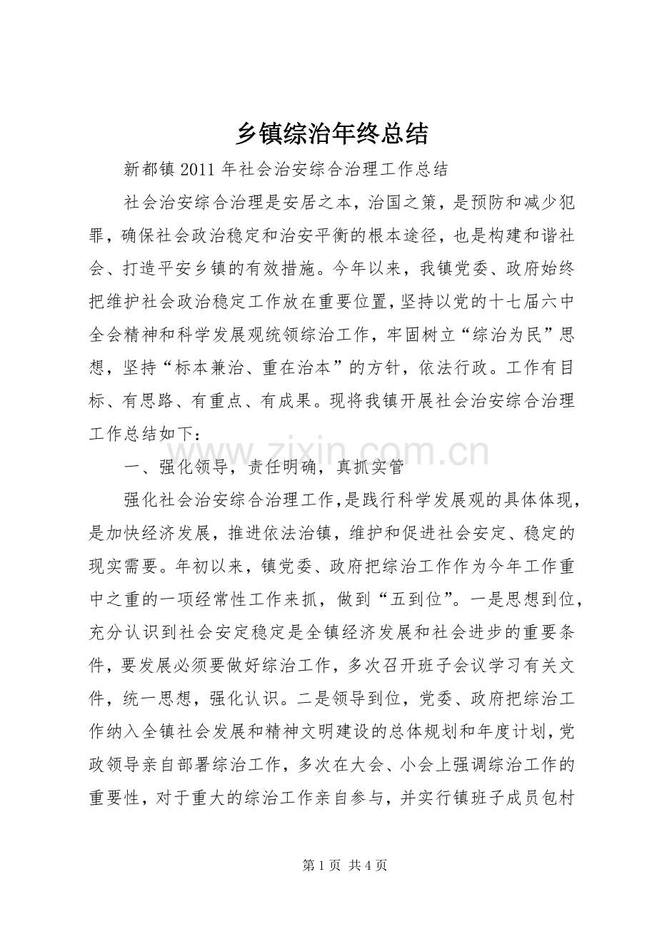 乡镇综治年终总结 .docx_第1页