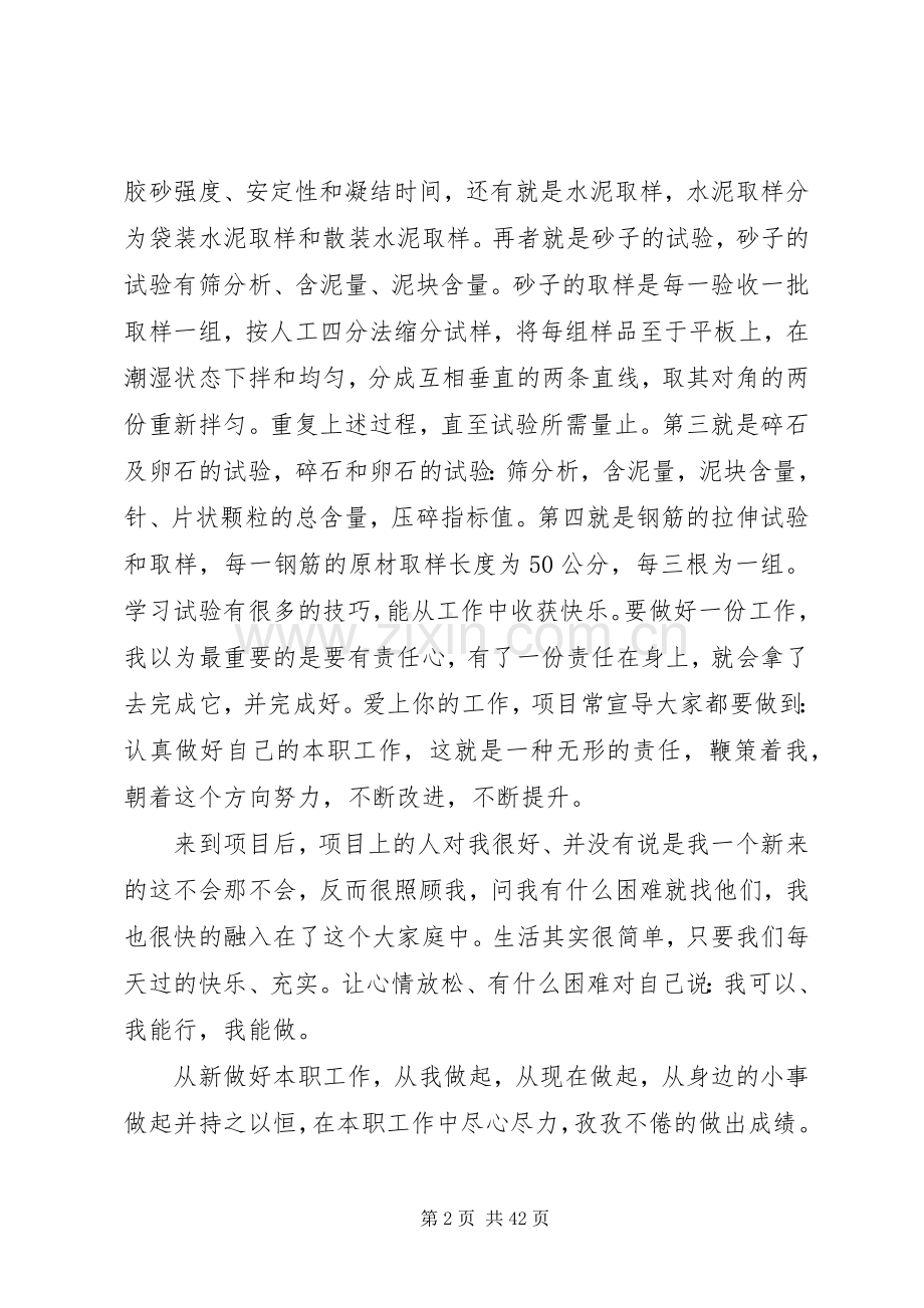 XX年试验员个人工作总结(2篇).docx_第2页