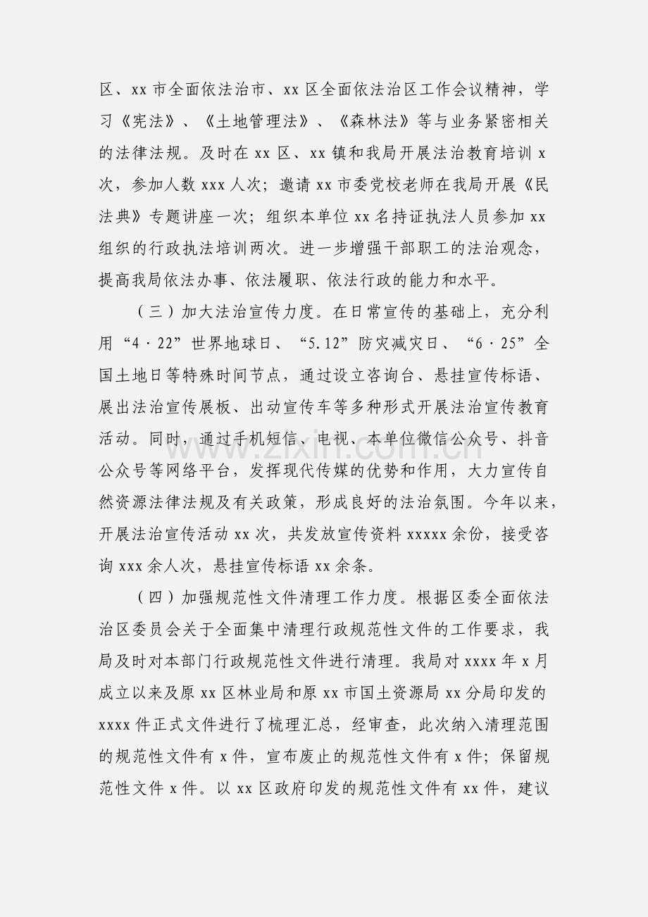 自然资源局年度法治政府建设工作完成情况报告范文.docx_第3页