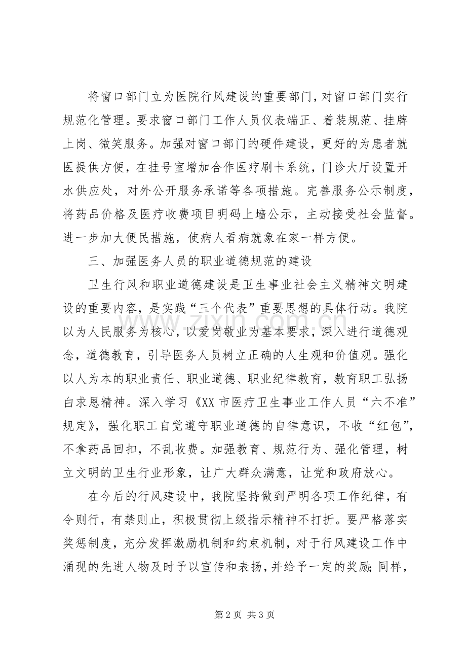 乡镇卫生院年度行风工作总结 .docx_第2页