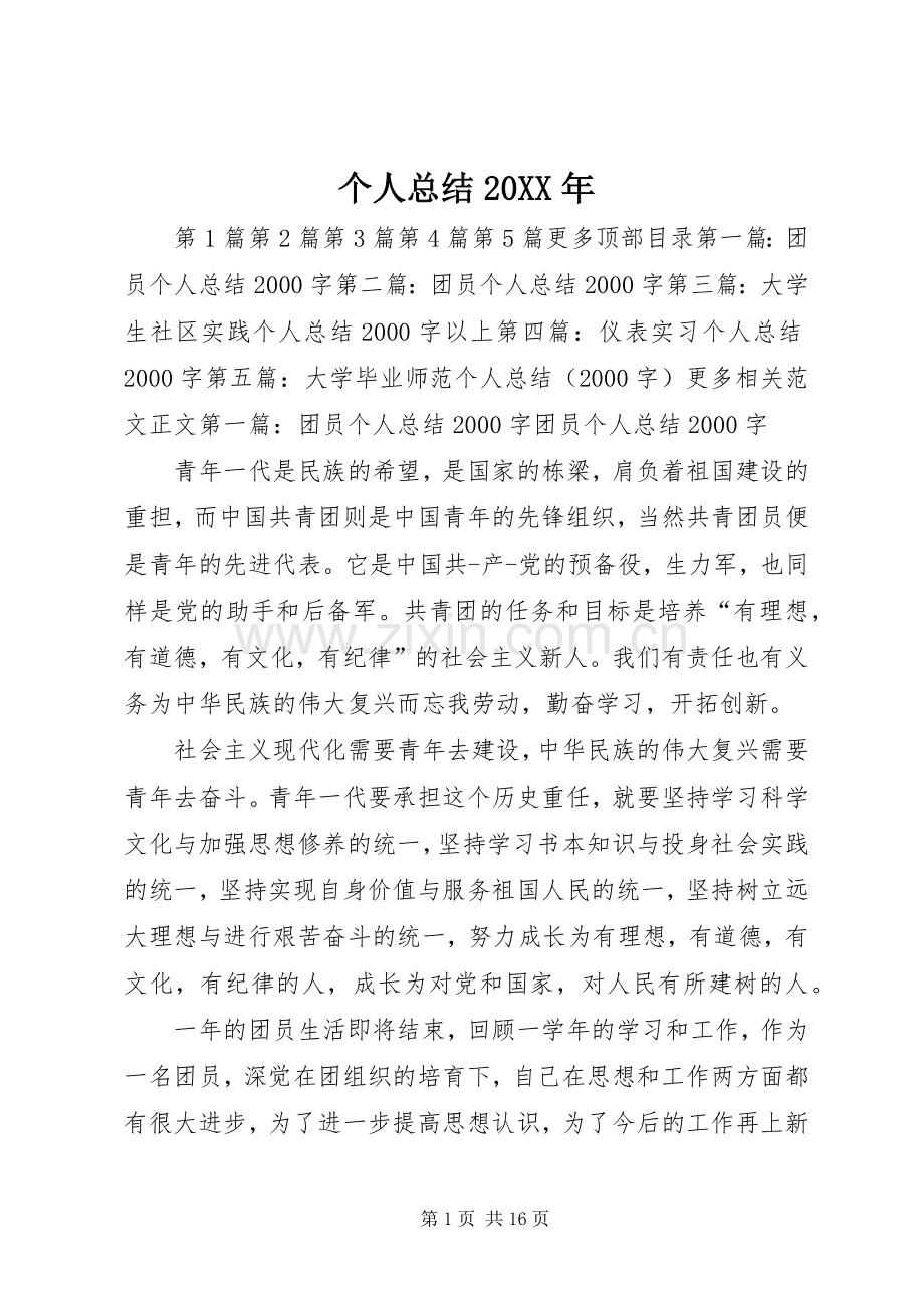 个人总结20XX年.docx_第1页