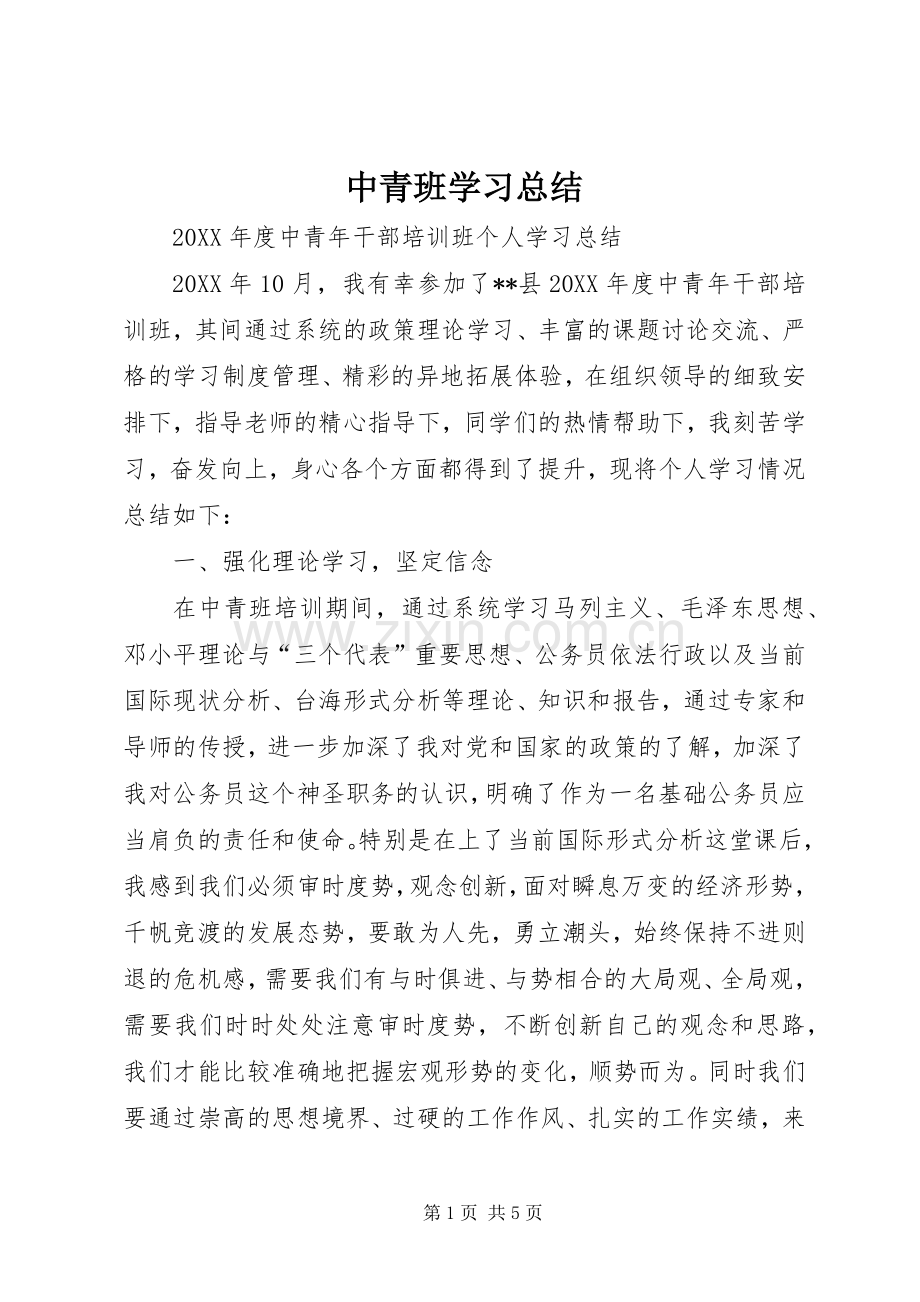 中青班学习总结 .docx_第1页