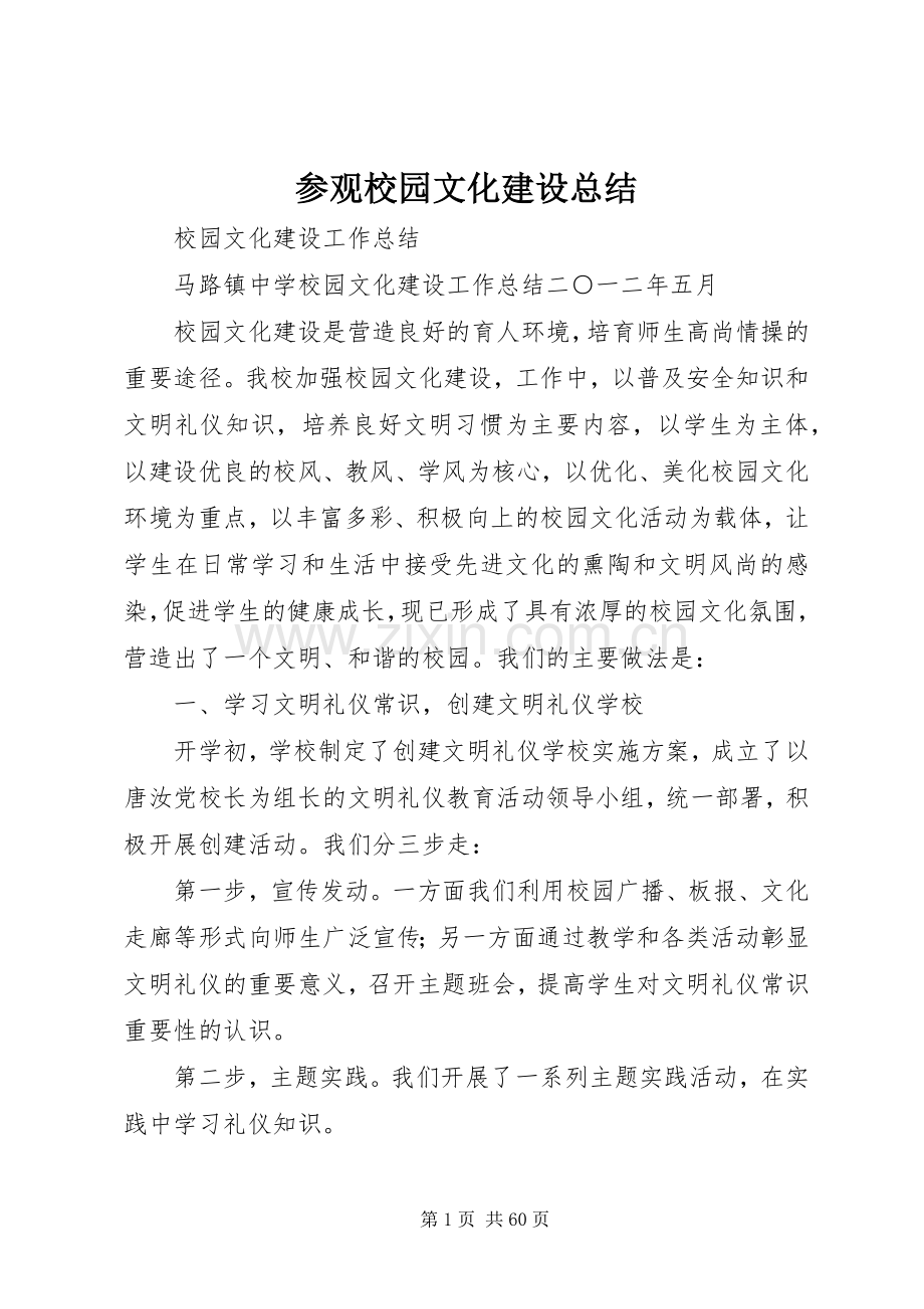 参观校园文化建设总结 .docx_第1页