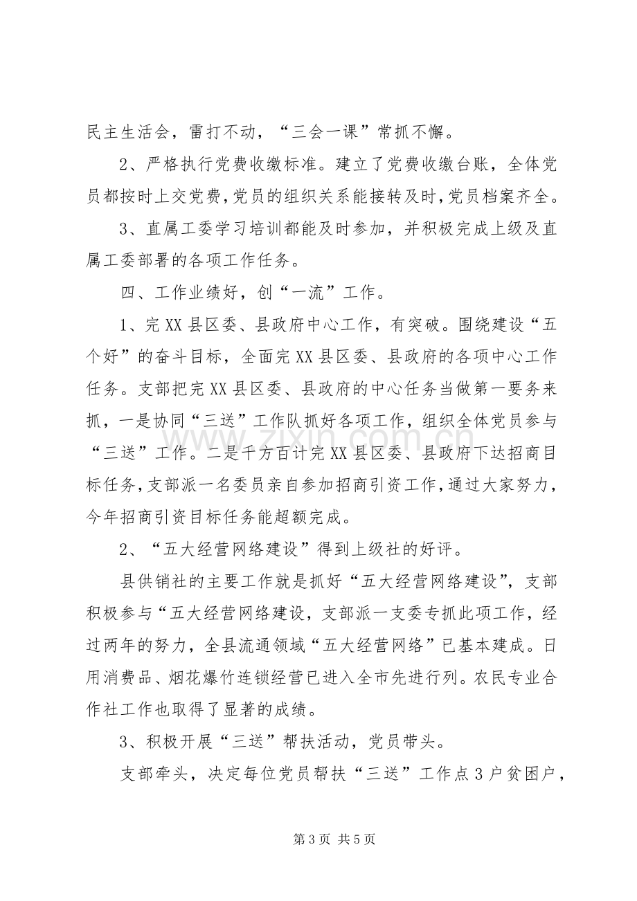 五个好党支部创建自查自评总结 .docx_第3页