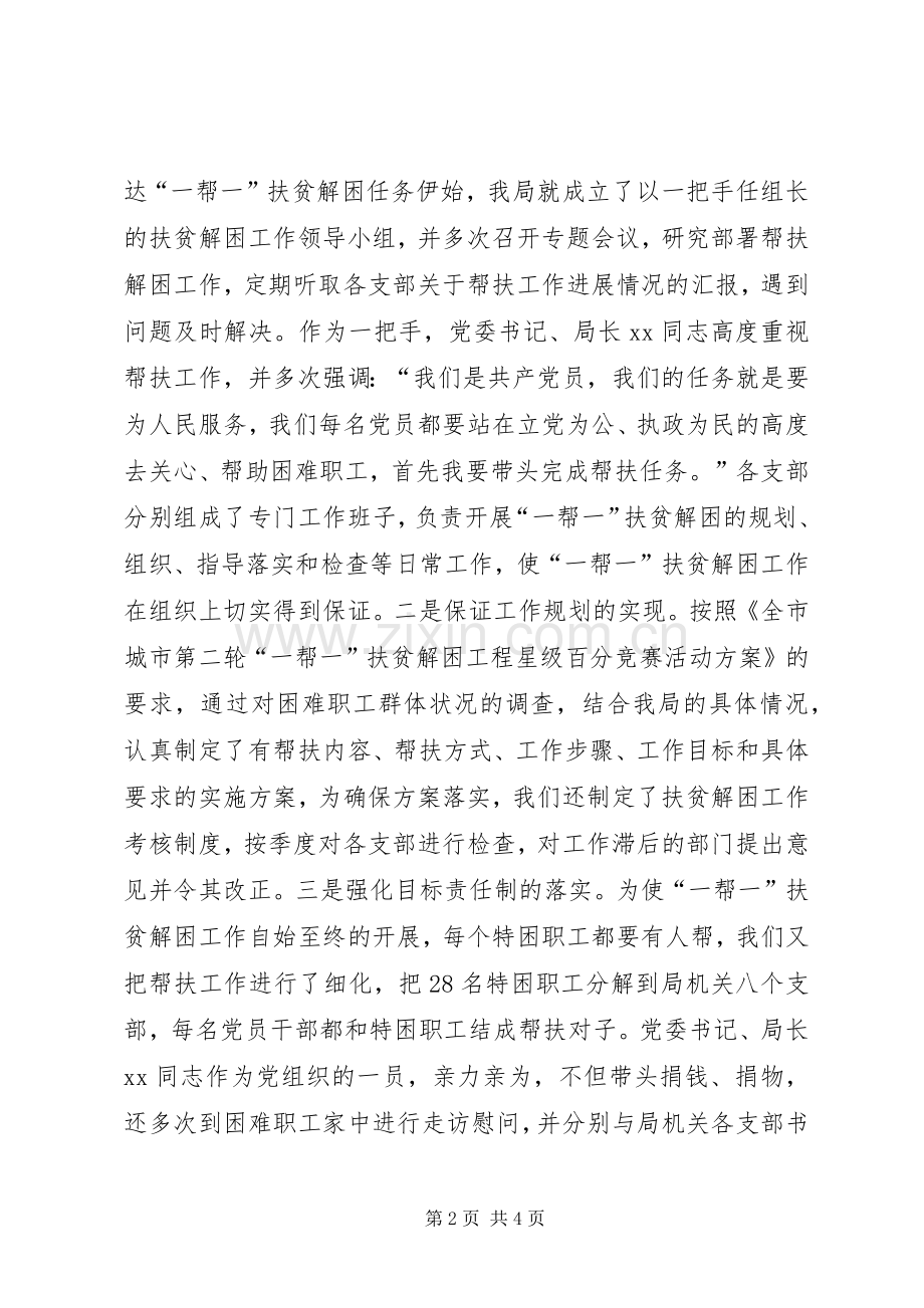 劳动局一帮一扶贫解困工作情况总结 .docx_第2页