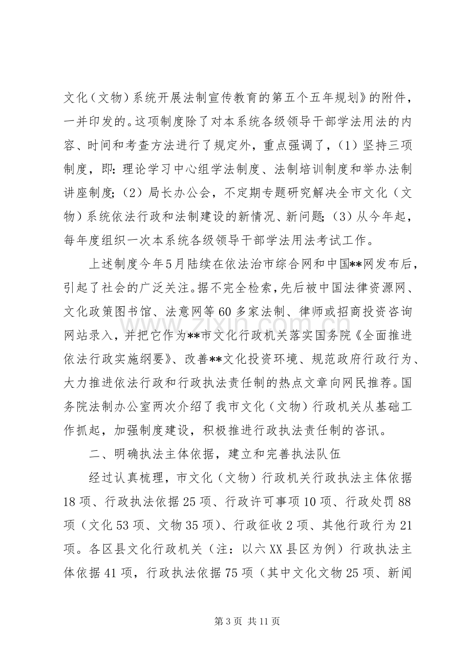 市法制办公室文物行政执法工作总结 .docx_第3页