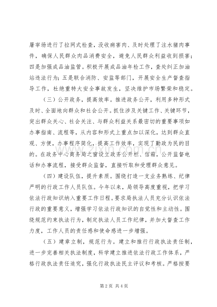 XX年商务局依法行政工作总结 .docx_第2页