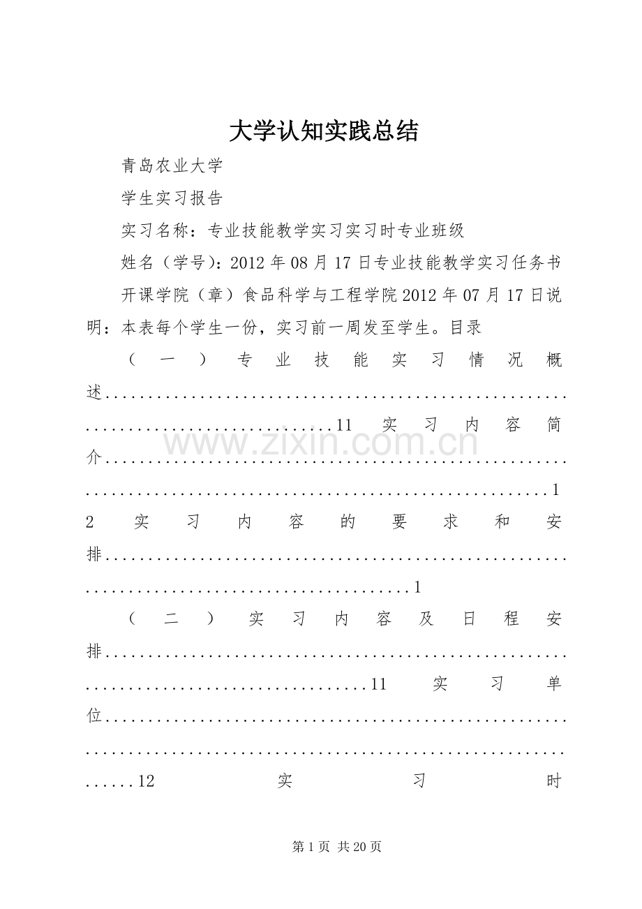 大学认知实践总结 .docx_第1页