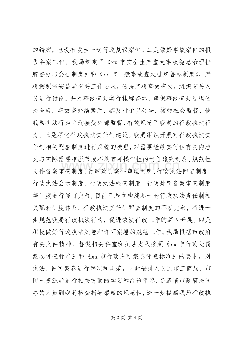 安监局年度依法行政工作总结 .docx_第3页