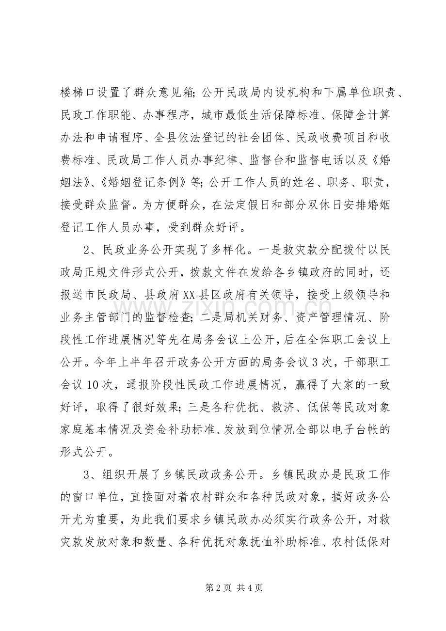 上半年民政局政务公开工作总结 .docx_第2页