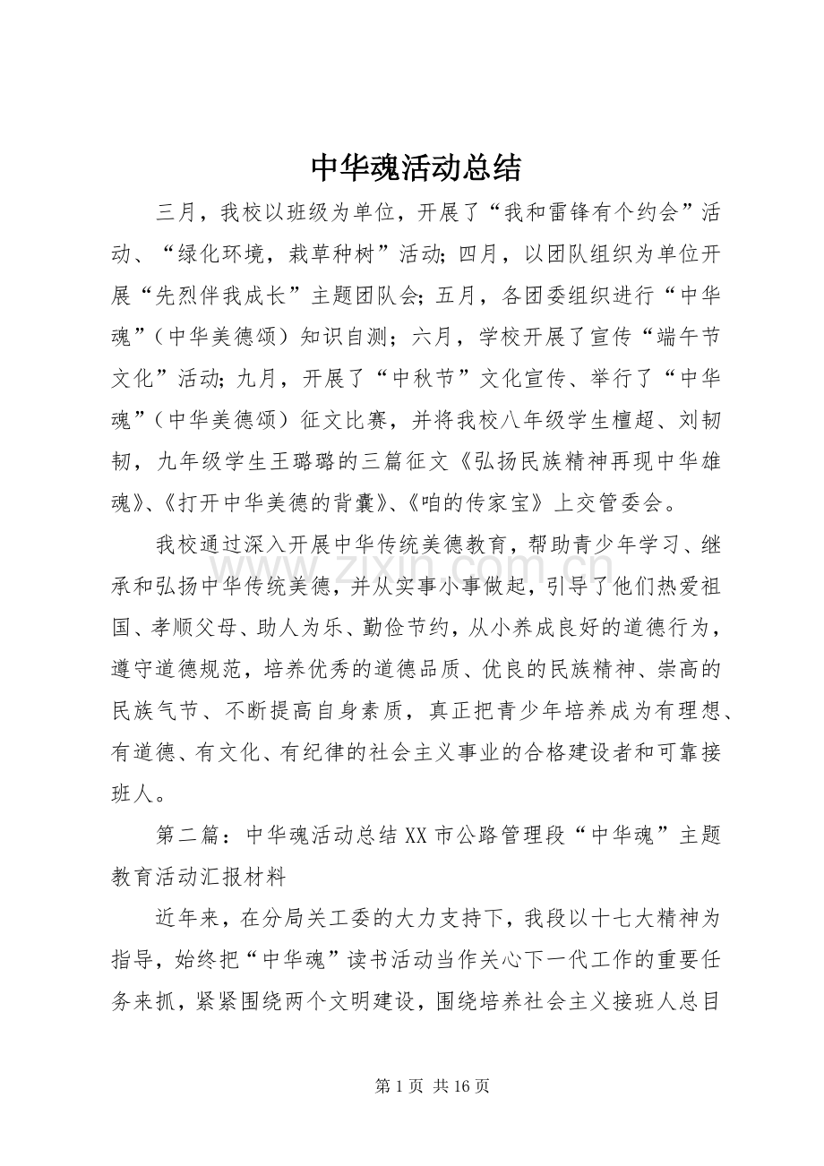 中华魂活动总结 .docx_第1页