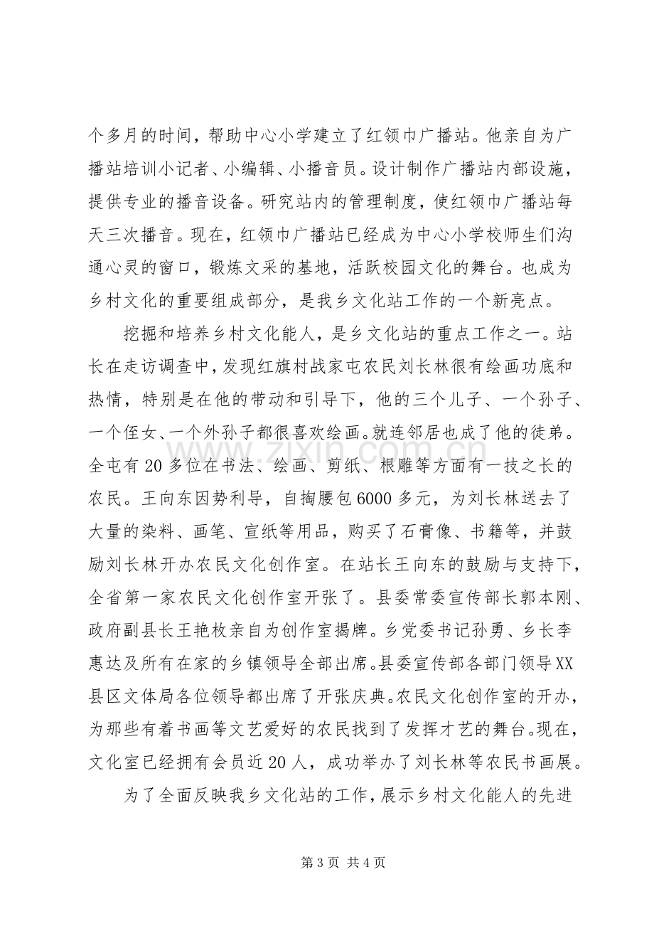 乡综合文化站工作总结 .docx_第3页