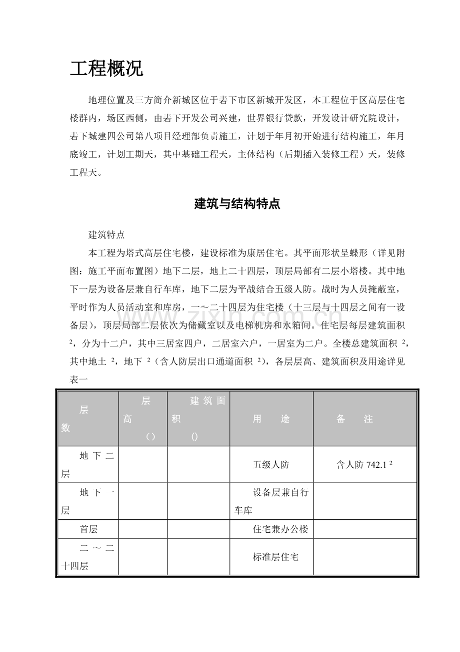 塔式高层工程施工组织设计方案(42页).doc_第2页