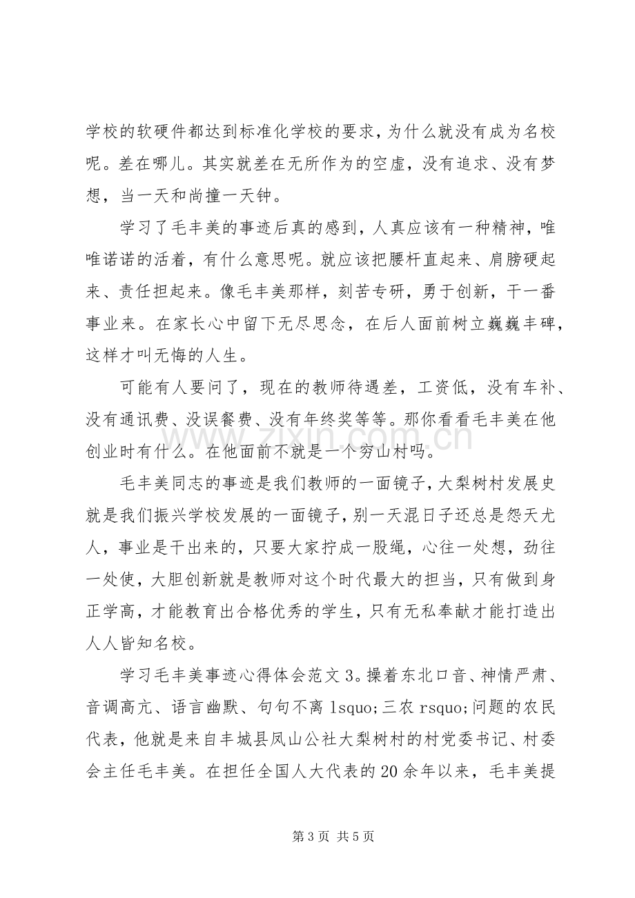 学习毛丰美事迹体会心得3篇.docx_第3页