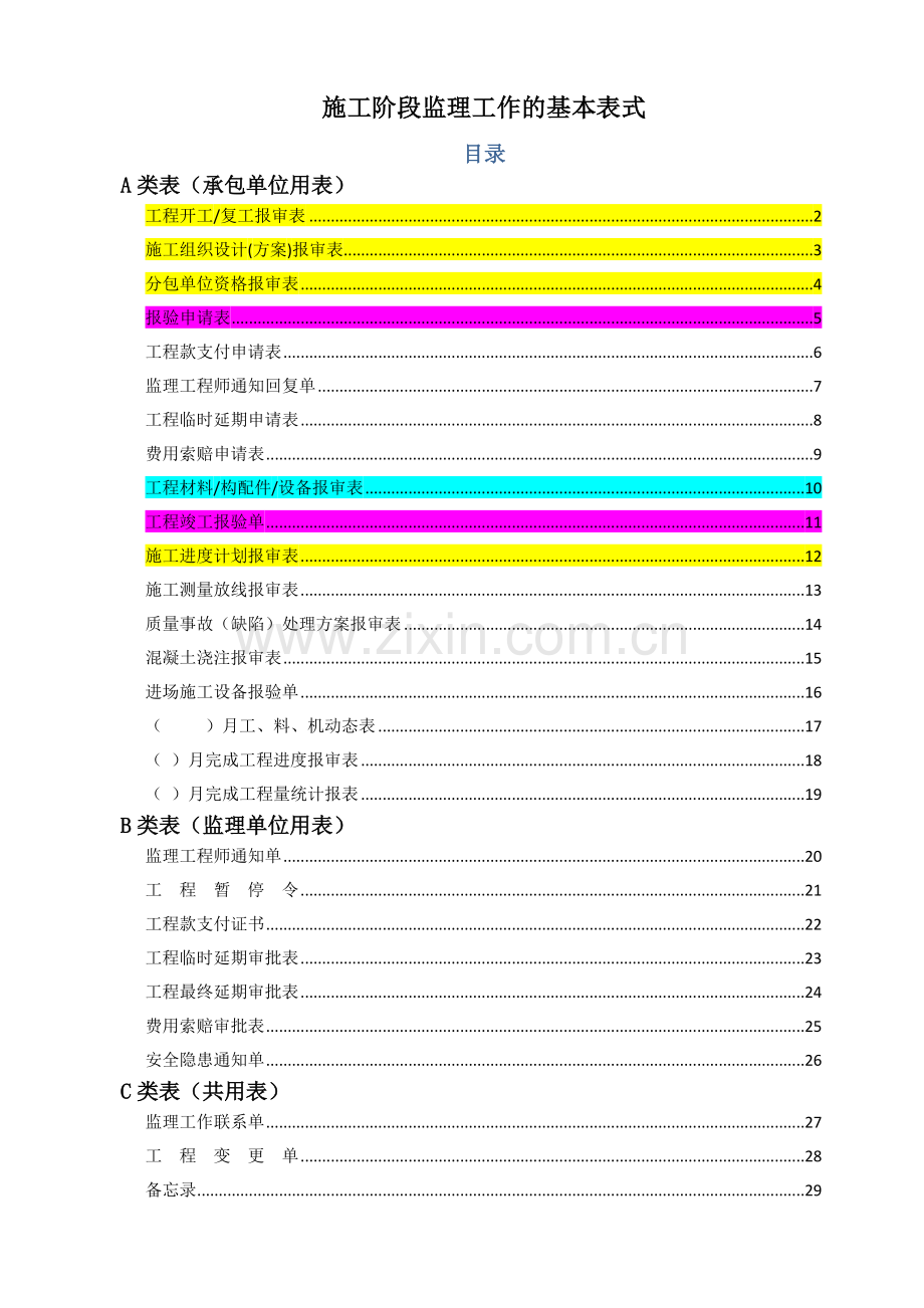 工程报验表格(全版).docx_第1页