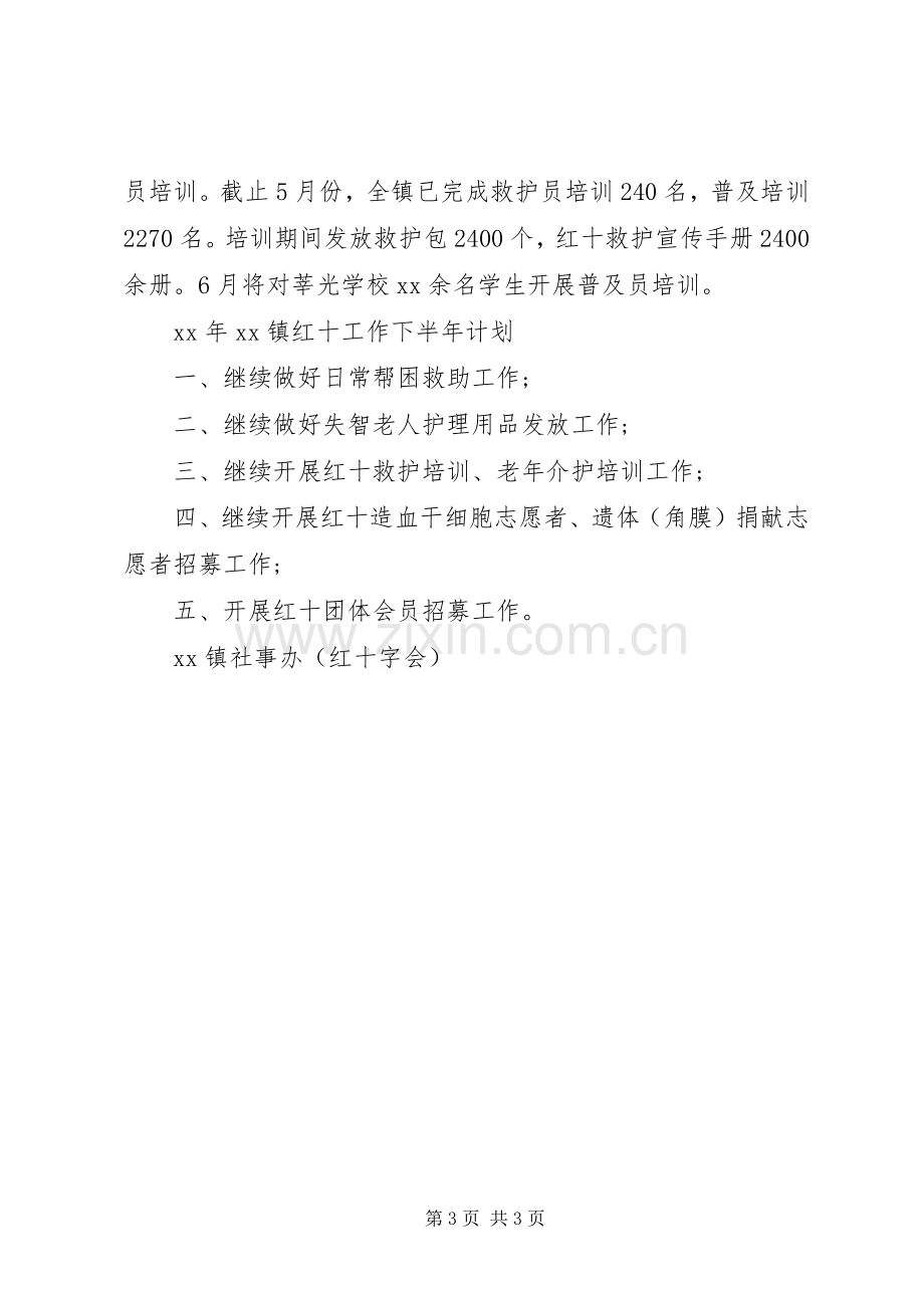 XX年镇红十字会工作总结 .docx_第3页