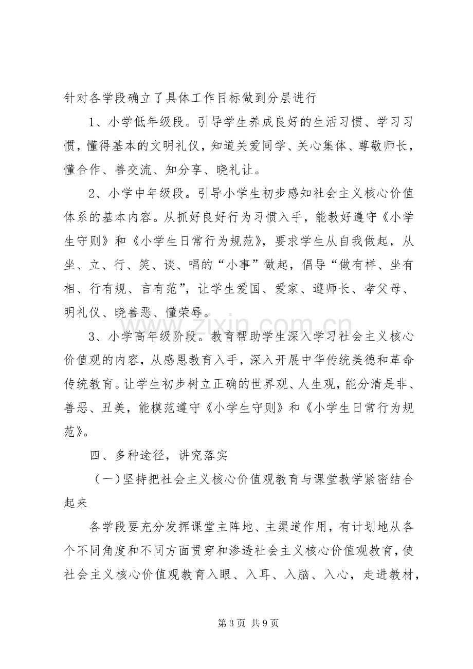 小学开展社会主义核心价值观教育工作总结 .docx_第3页