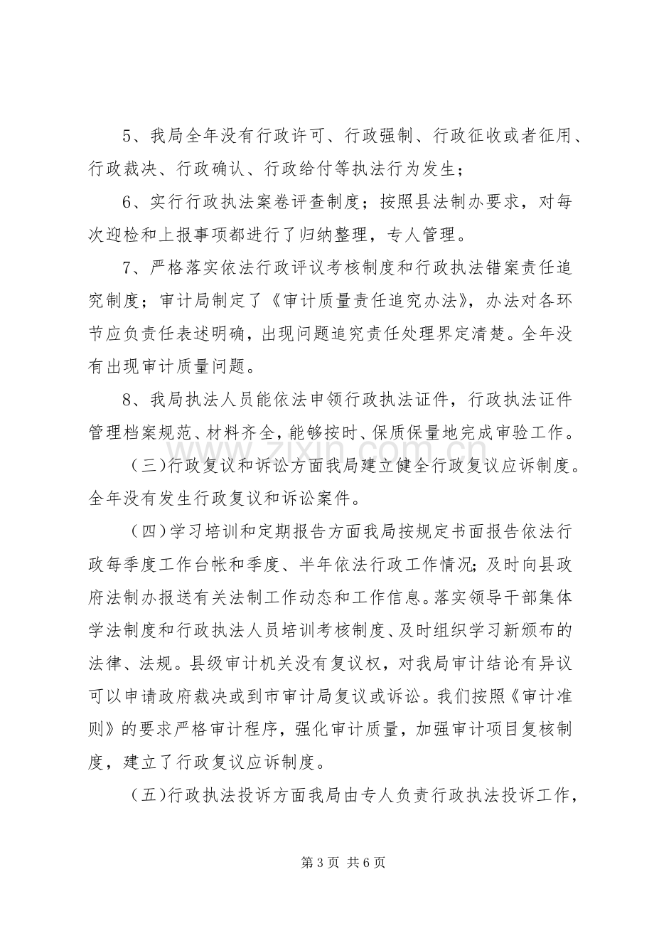 审计局年度依法行政工作总结 .docx_第3页