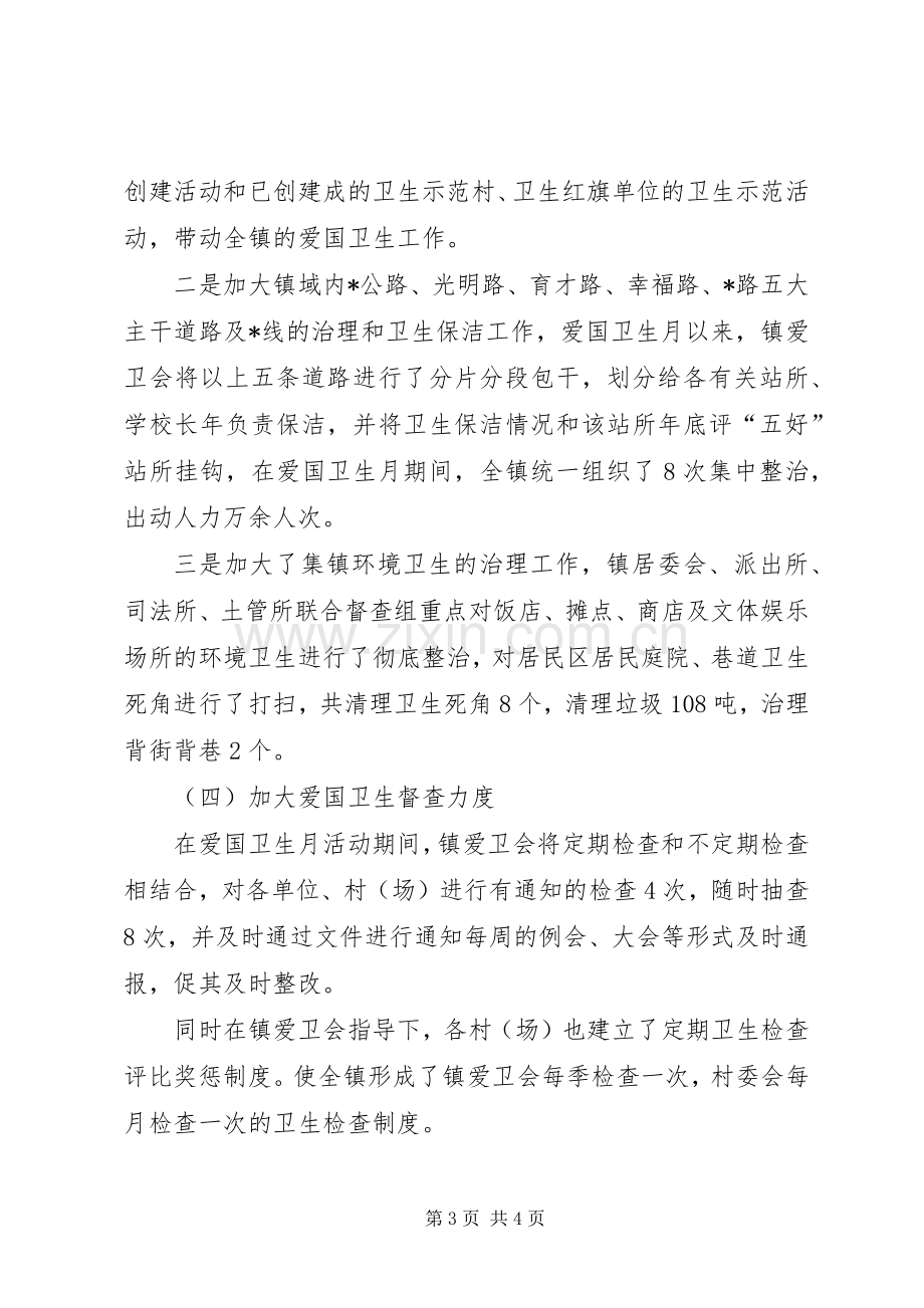 XX镇爱国卫生半年工作总结 .docx_第3页