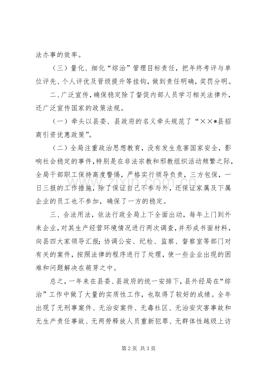 县对外贸易经济合作局综合治理工作总结 .docx_第2页