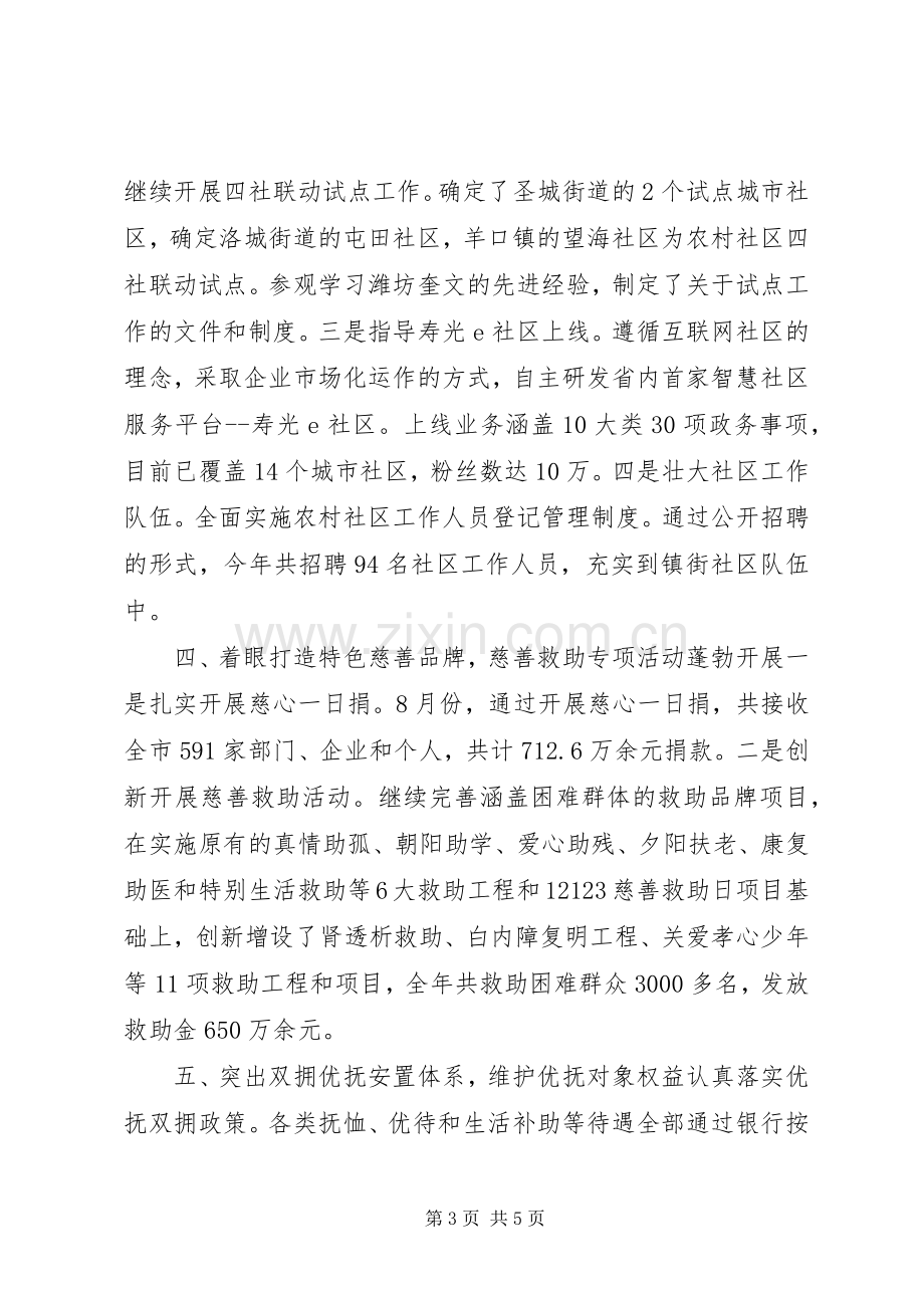 20XX年市民政局下半年工作总结.docx_第3页