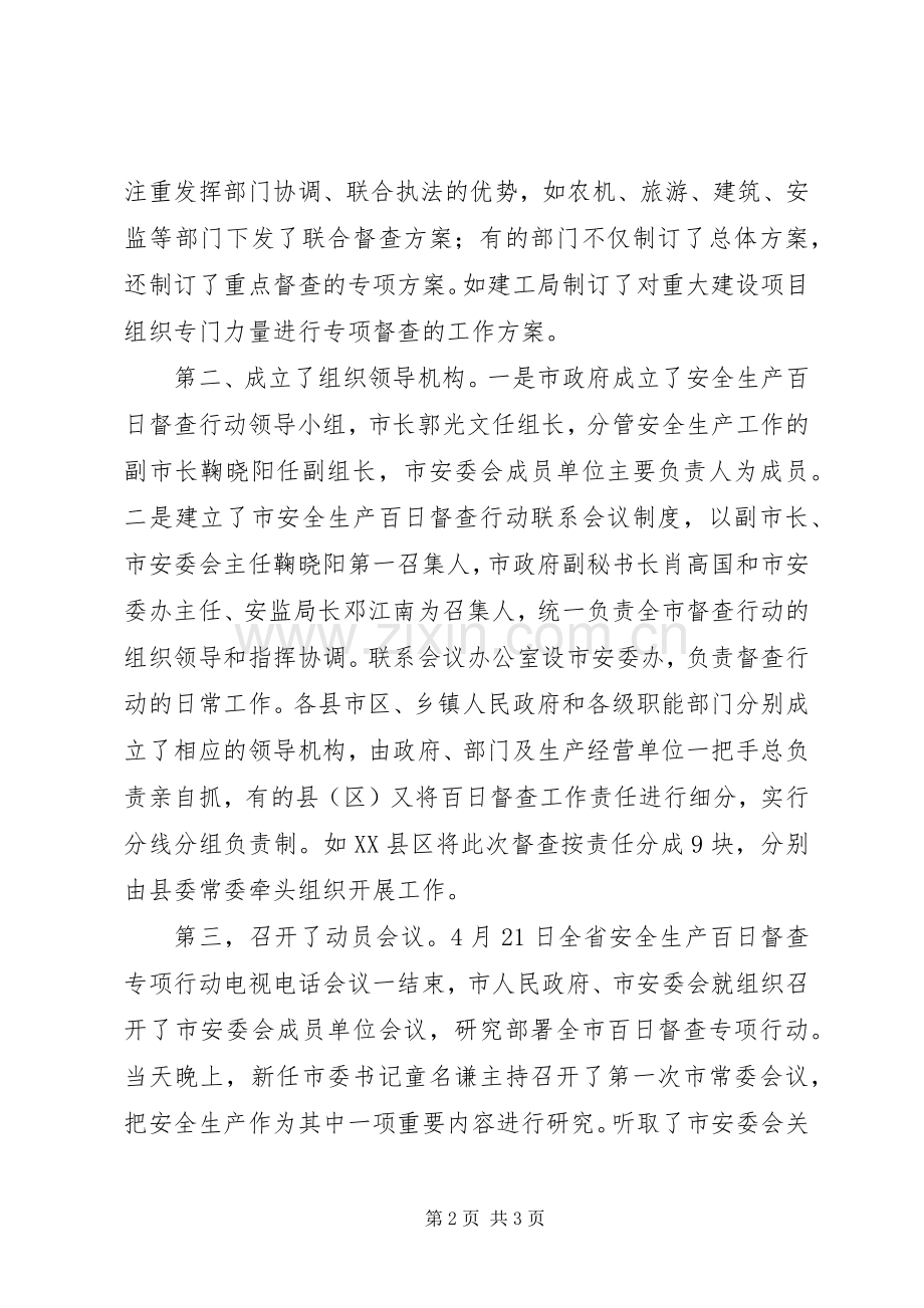 XX年市安全生产“百日督查”行动总结 .docx_第2页