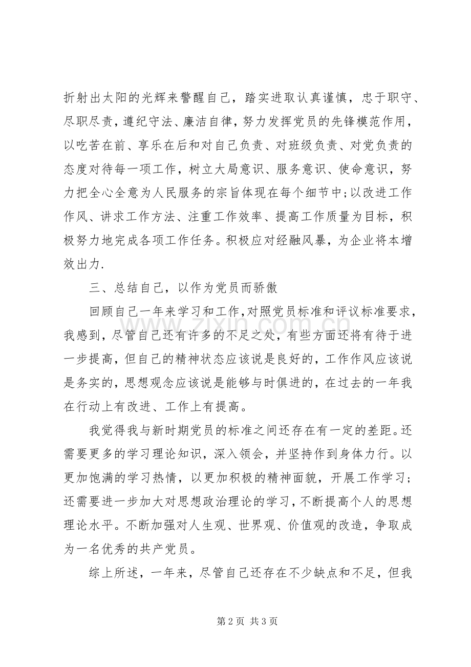 20XX年党员年度自我总结.docx_第2页