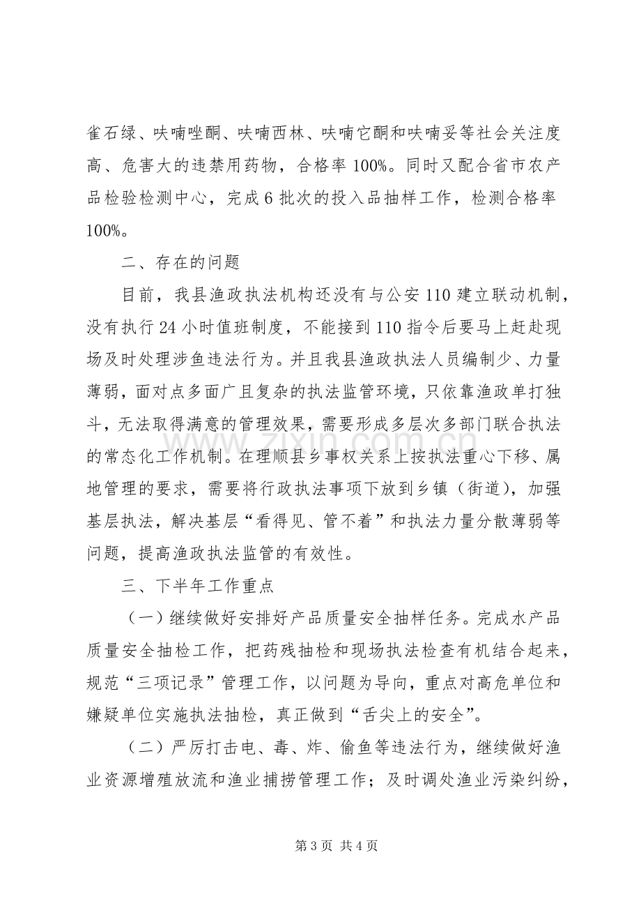 县20XX年上半年渔政工作总结及下半年工作重点 .docx_第3页