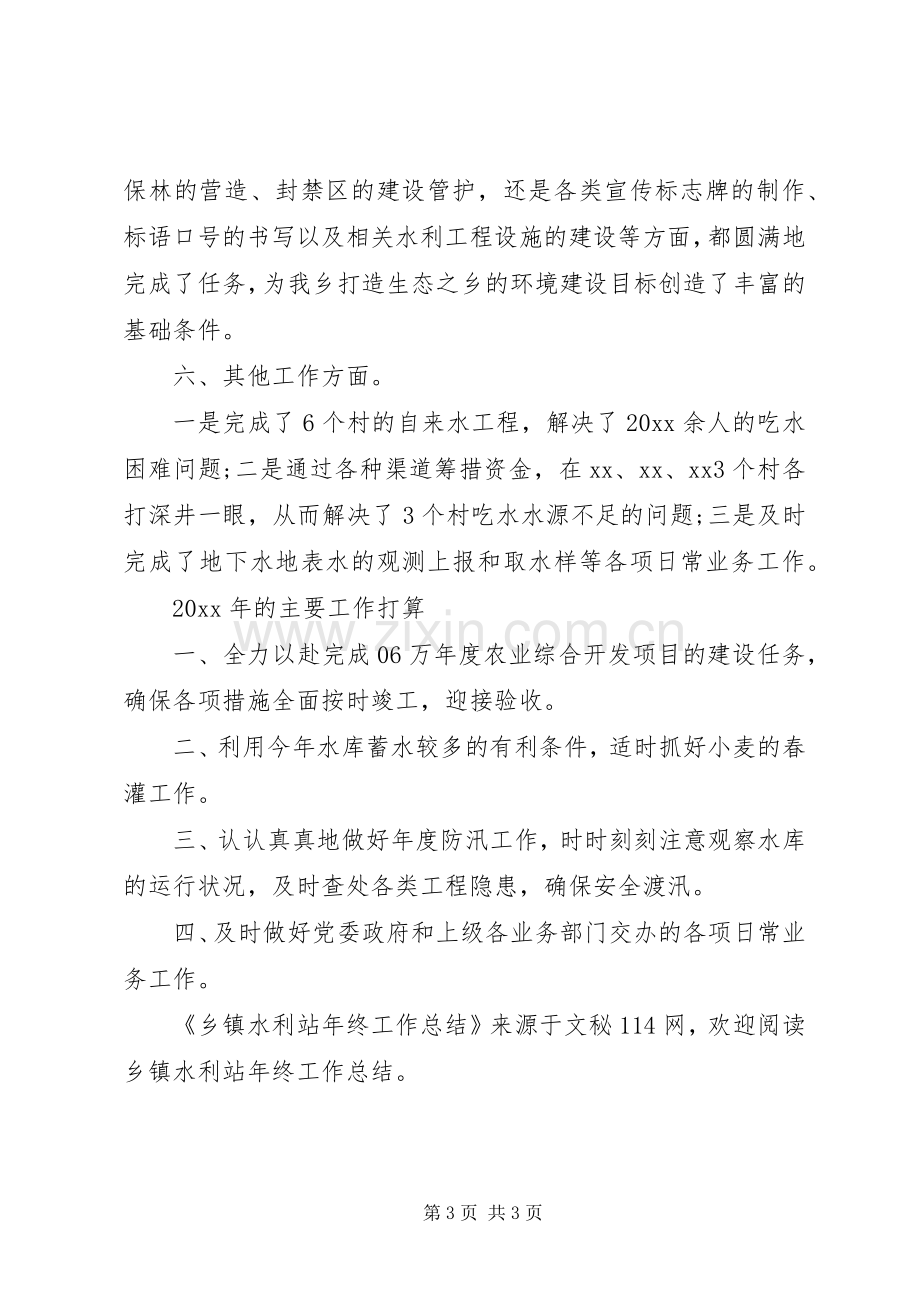 乡镇水利站年终工作总结 .docx_第3页