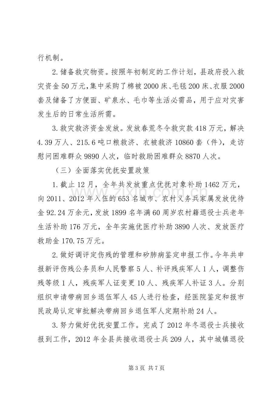 县民政局工作总结报告 .docx_第3页