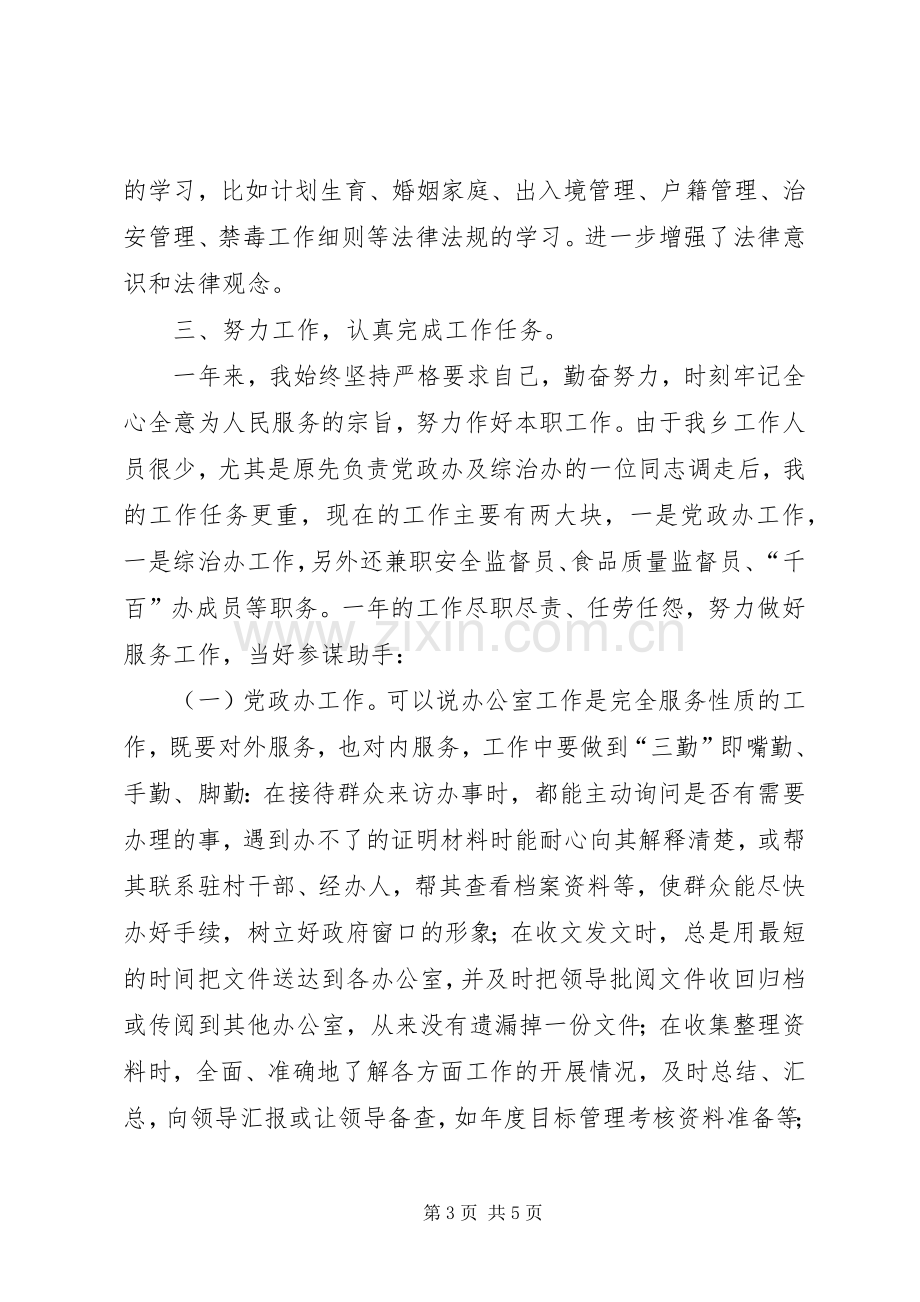 乡党政办XX年工作总结 .docx_第3页