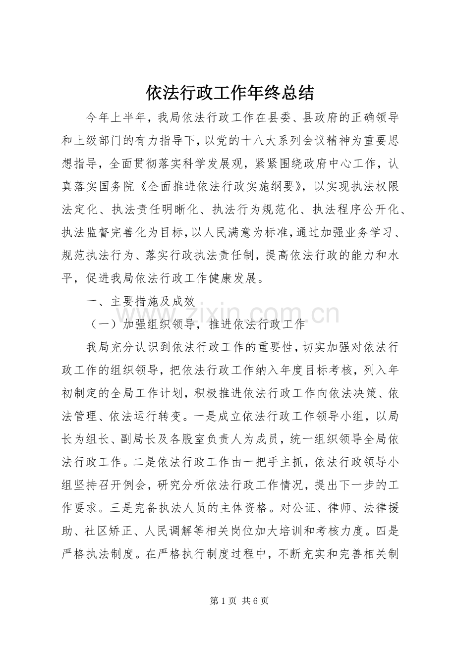 依法行政工作年终总结 .docx_第1页