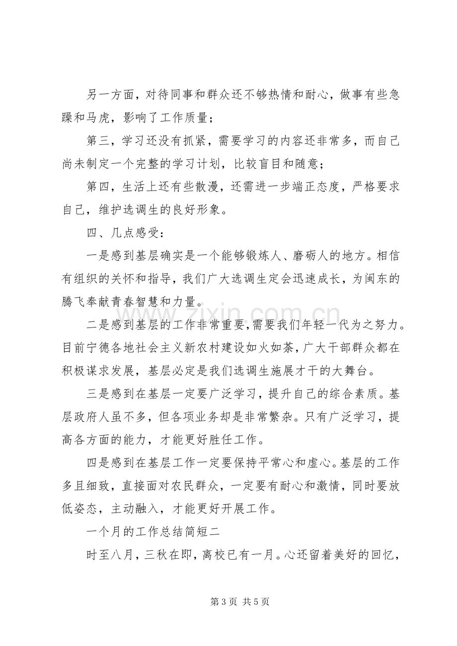 一个月的工作总结简短 .docx_第3页