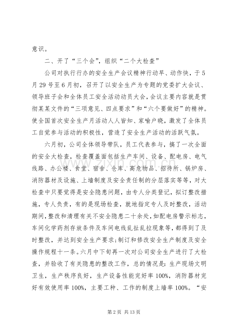 XX年上半年单位安全生产工作总结20XX年安全生产工作总结.docx_第2页